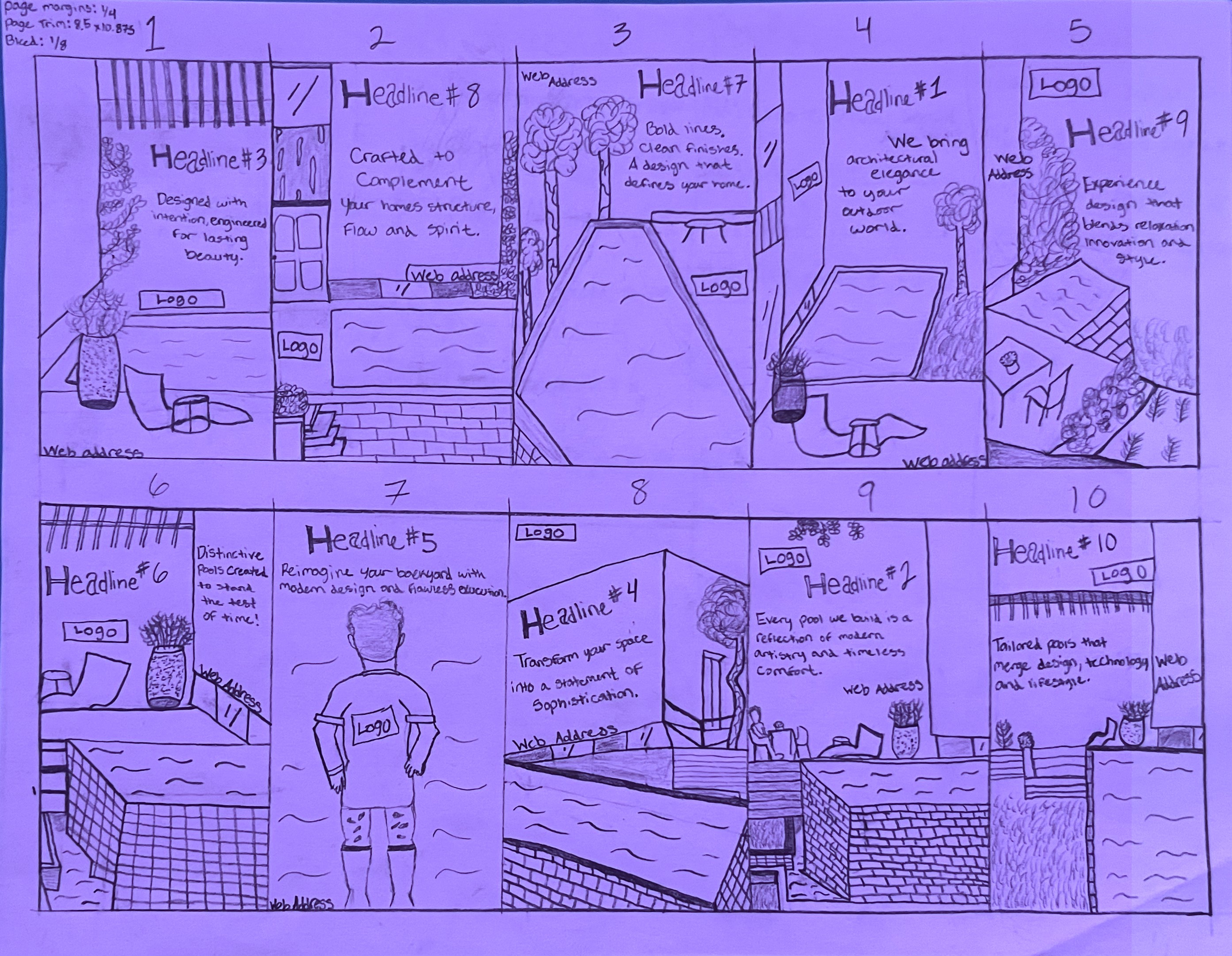 Modern pools Sketches